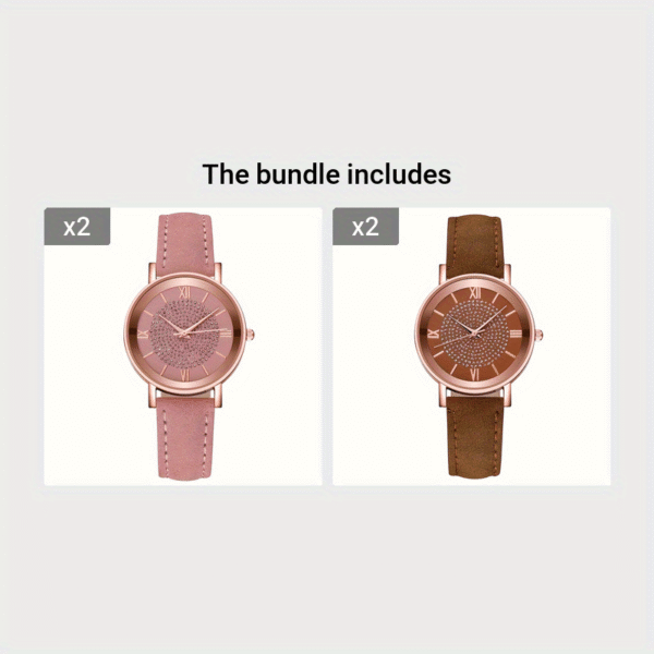 Ladies Casual Quartz Watch with Rhinestone Embellishments, Round Case, Analog Display, Band, Button Battery, Non-Rechargeable - Image 17