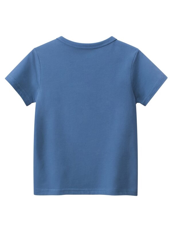 4pcs Cute Cartoon Shark And Dinosaur Print Boys Comfy T-Shirt, Cool, Versatile & Smart Short Sleeve Tee - Image 5