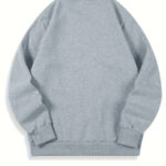 Men's Casual Sweatshirt with "Never Give Up" Print, Polyester 100% Knit Fabric, Elastic Round Neck, Regular Fit Long Sleeve Hoodie Top - Image 4