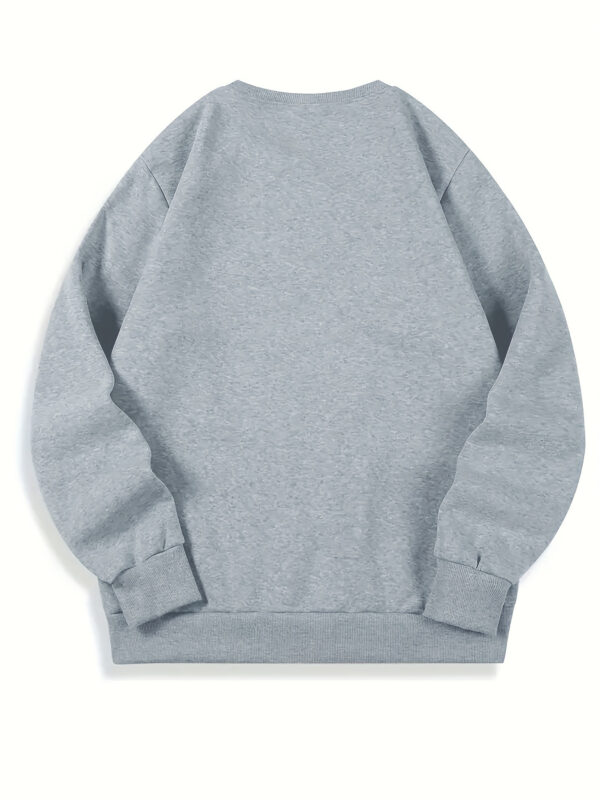 Men's Casual Sweatshirt with "Never Give Up" Print, Polyester 100% Knit Fabric, Elastic Round Neck, Regular Fit Long Sleeve Hoodie Top - Image 4