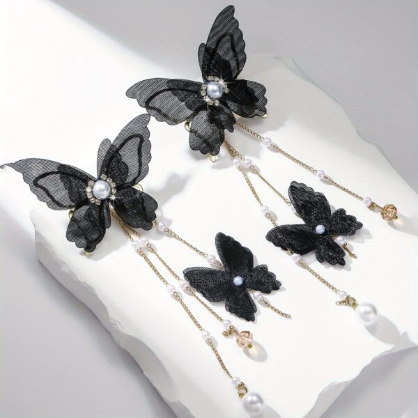 1 Pair Fashionable Ballet Butterfly Pendant Earrings for Women, Holiday Gift Party Jewelry, Bohemian Vintage Style, Alloy with Synthetic Gemstone, Stainless Steel Ear Hook, All-Season Wear - Image 9