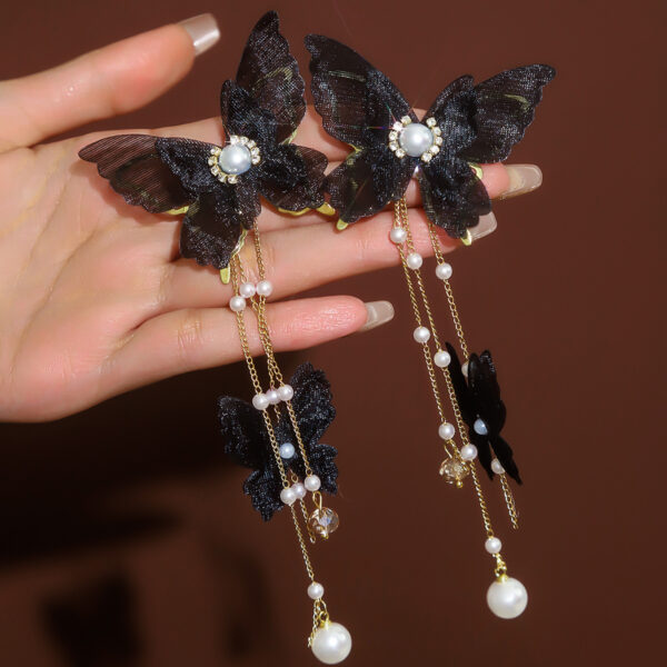 1 Pair Fashionable Ballet Butterfly Pendant Earrings for Women, Holiday Gift Party Jewelry, Bohemian Vintage Style, Alloy with Synthetic Gemstone, Stainless Steel Ear Hook, All-Season Wear - Image 12