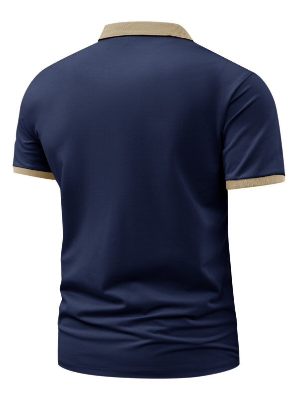 New Pattern Hot Selling Khaki Collar Pink Color Matching Fashion Shirt Short Sleeve Turnover Shirt Mature Men's Style Printed Fashion Micro-Comfortable Outdoor Golf Sports Short Sleeve Shirt Light Green Pink Khaki Black Navy Blue A532 - Image 8