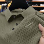 Men's Milan Print Short Sleeve Golf Shirt - Breathable, Stretch Fabric, Button- Collar, Lightweight Business Casual Style for Summer, Tennis & Golf Training - Image 5