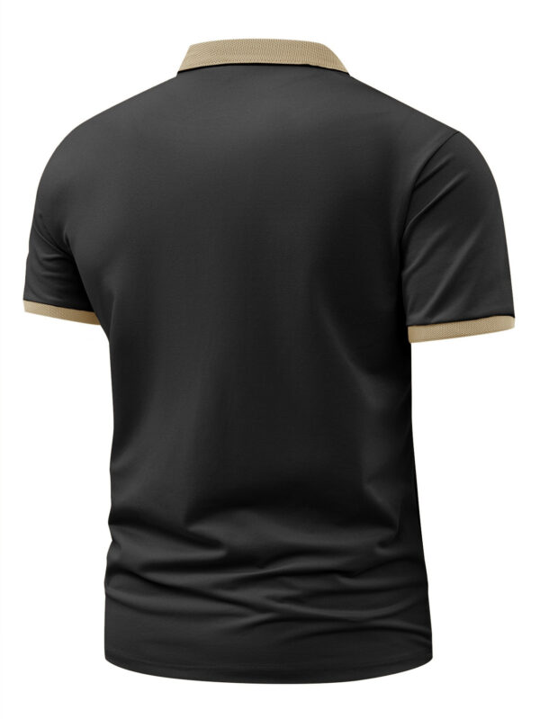 New Pattern Hot Selling Khaki Collar Pink Color Matching Fashion Shirt Short Sleeve Turnover Shirt Mature Men's Style Printed Fashion Micro-Comfortable Outdoor Golf Sports Short Sleeve Shirt Light Green Pink Khaki Black Navy Blue A532 - Image 9